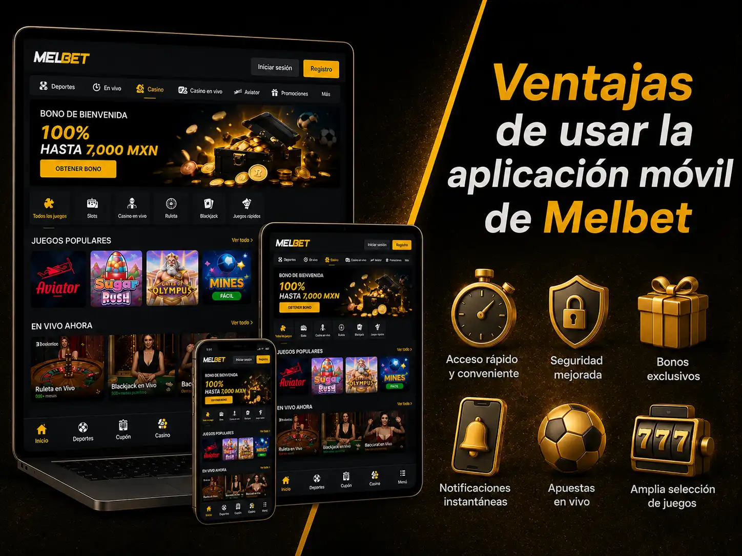 Ventajas de usar la aplicación móvil de Melbet