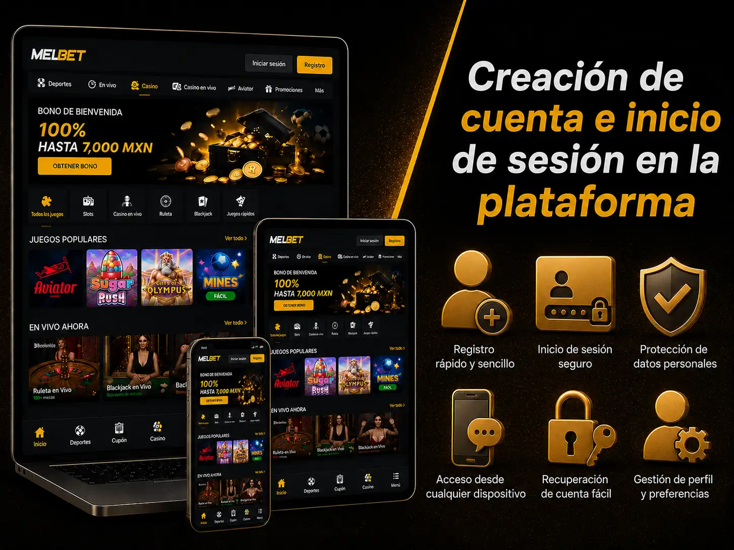 Creación de cuenta e inicio de sesión en la plataforma